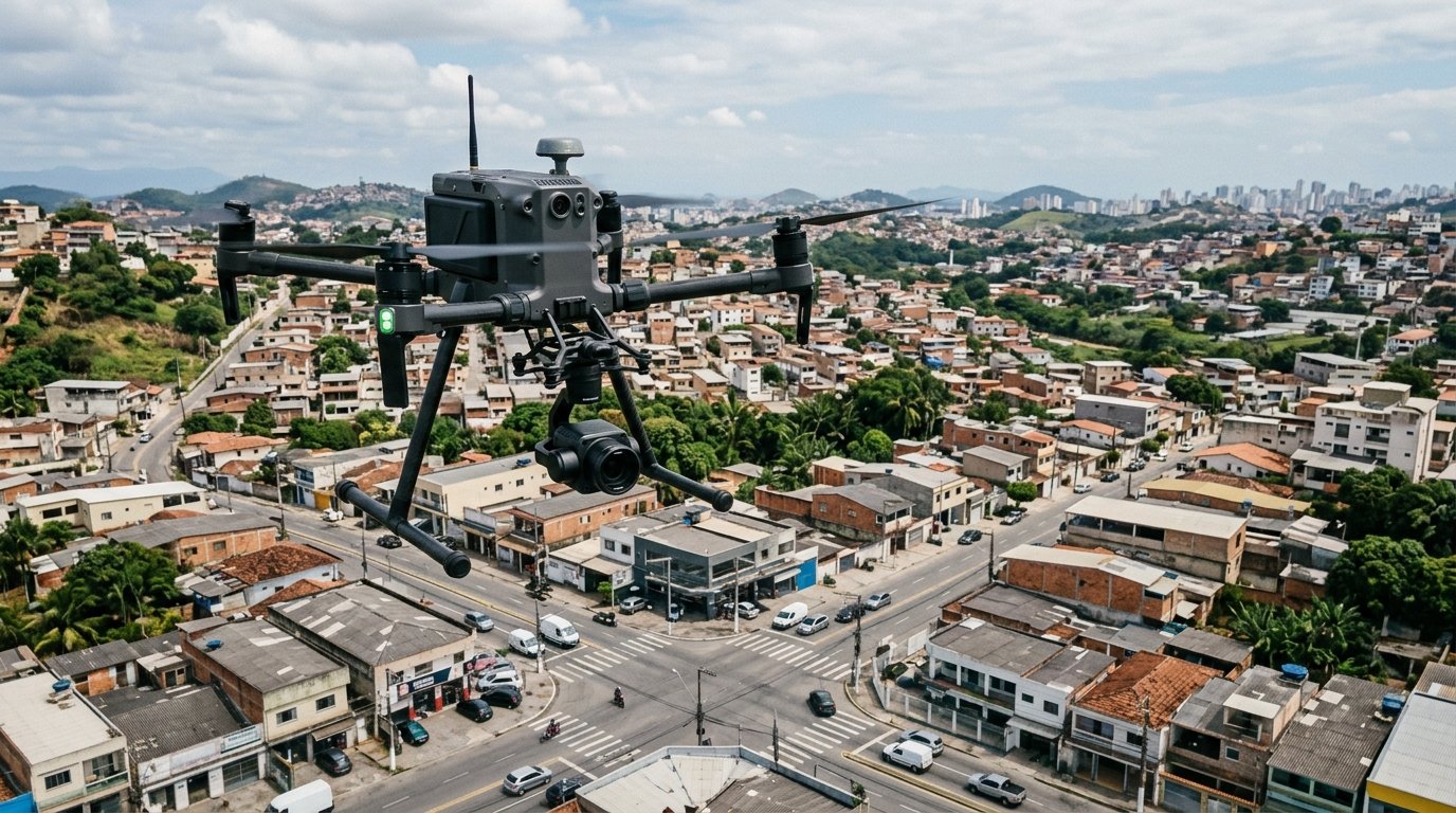 Drone utilizado por agentes de segurança e Defesa Civil de Cariacica